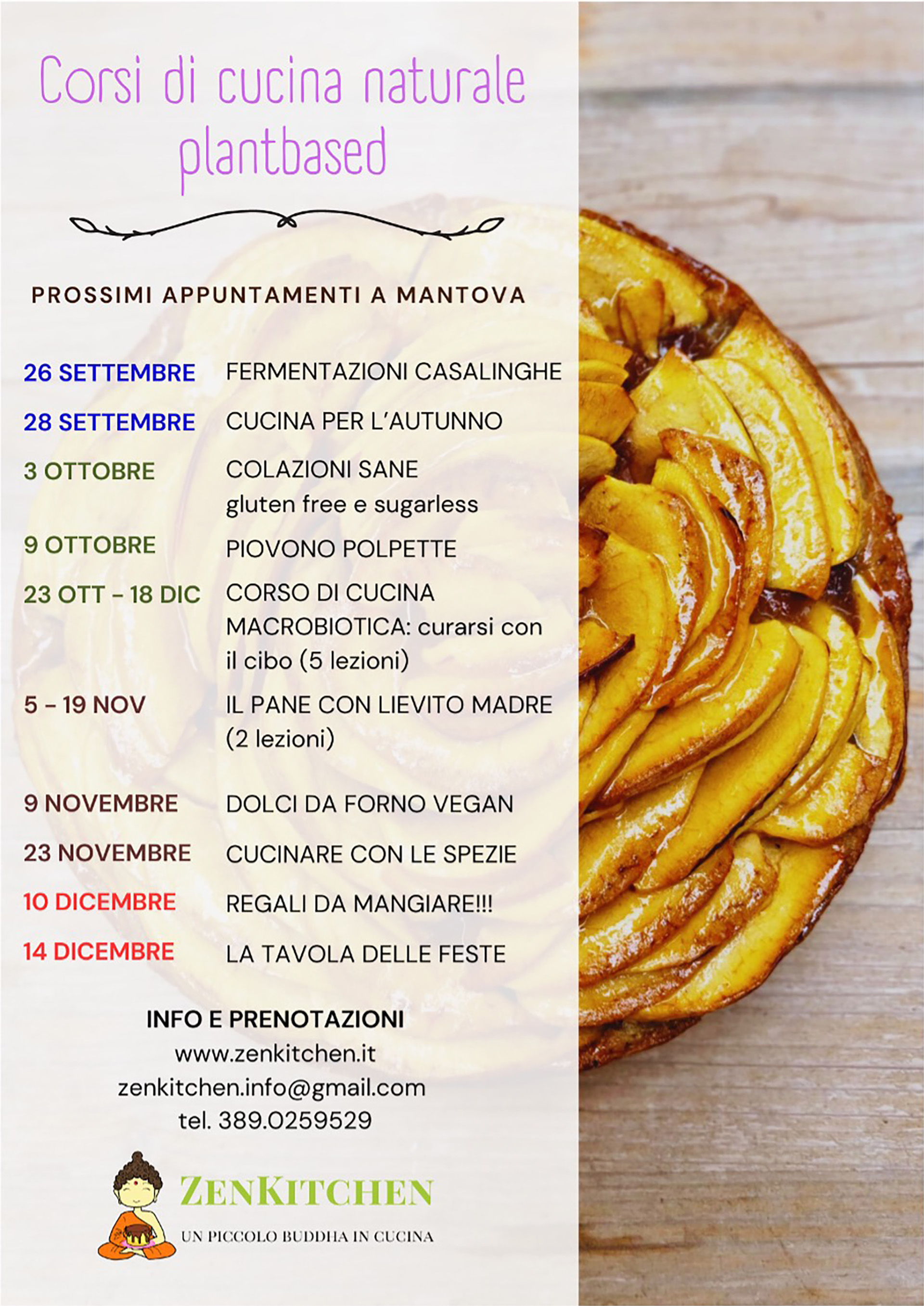 CALENDARIO DEI CORSI DI CUCINA NATURALE