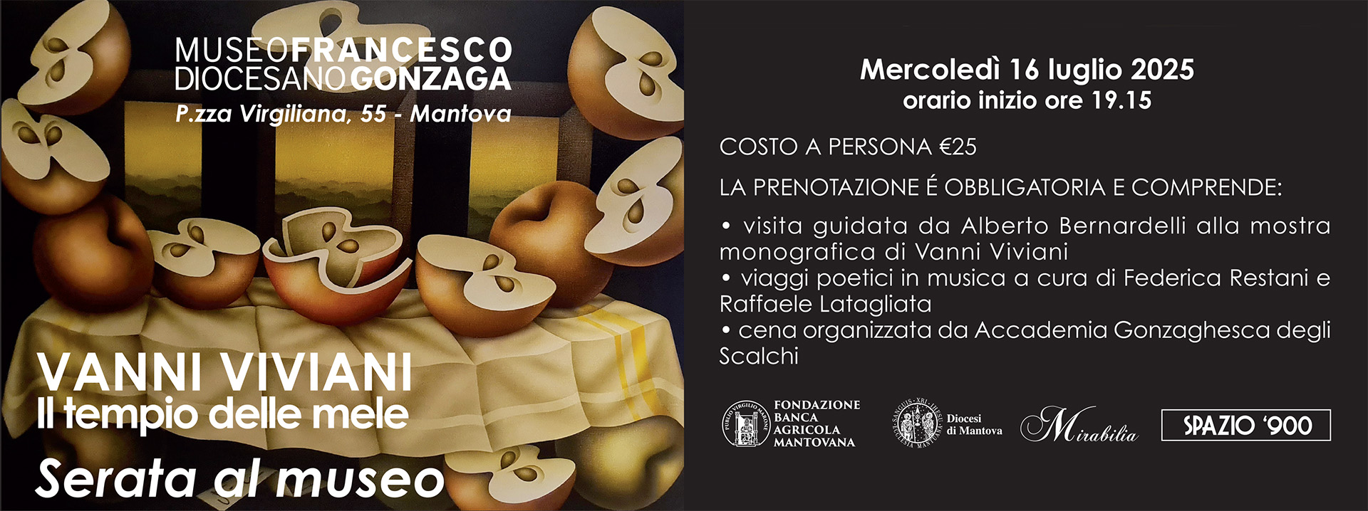 “Il tempio delle mele”: VANNI VIVIANI in mostra al Museo Diocesano Francesco Gonzaga di Mantova.
