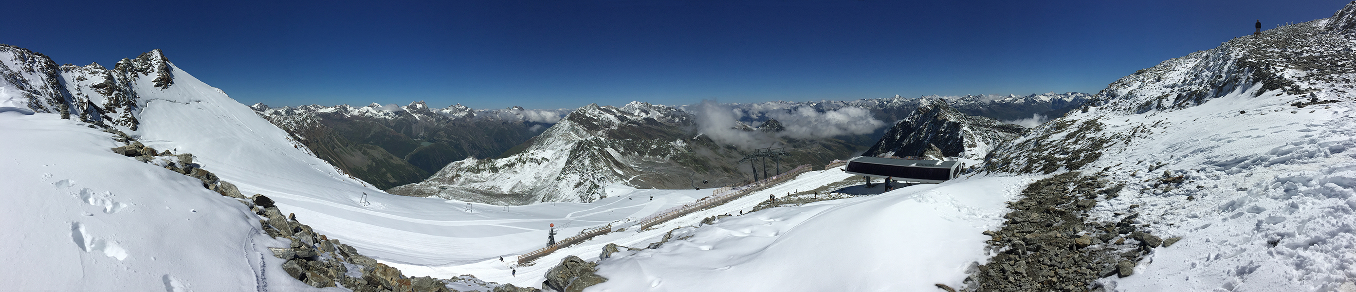 Foto panoramica dai 3250 metri della “Schwarze Schneid”.