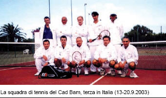 La squadra del tennis del Cad Bam, terza in Italia (13-09-2003)